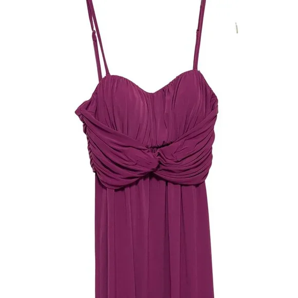 Jessica Simpson Magenta Spaghetti Strap Long Cocktail Dress Size M - Picture 3 of 7